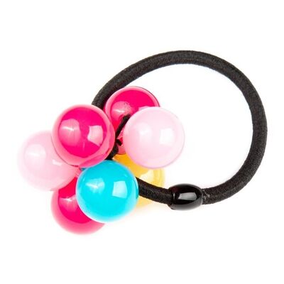 Set of 2 children's hair ties with colored balls