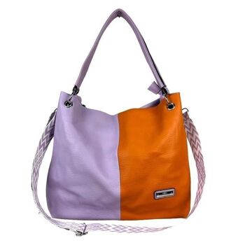 Grand sac à bandoulière synthétique bicolore pour femme. Ventes 16