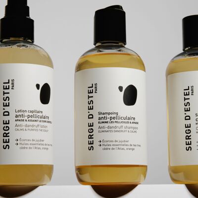 Sulfate-free Anti-dandruff Shampoo and Anti-dandruff Lotion - Jujube Bark - Tea Tree Essential Oils - Atlas Cedar - Orange - 99.5% Natural origin - COSMOS NATURAL - VEGAN - Eliminates & Stops the appearance of dandruff