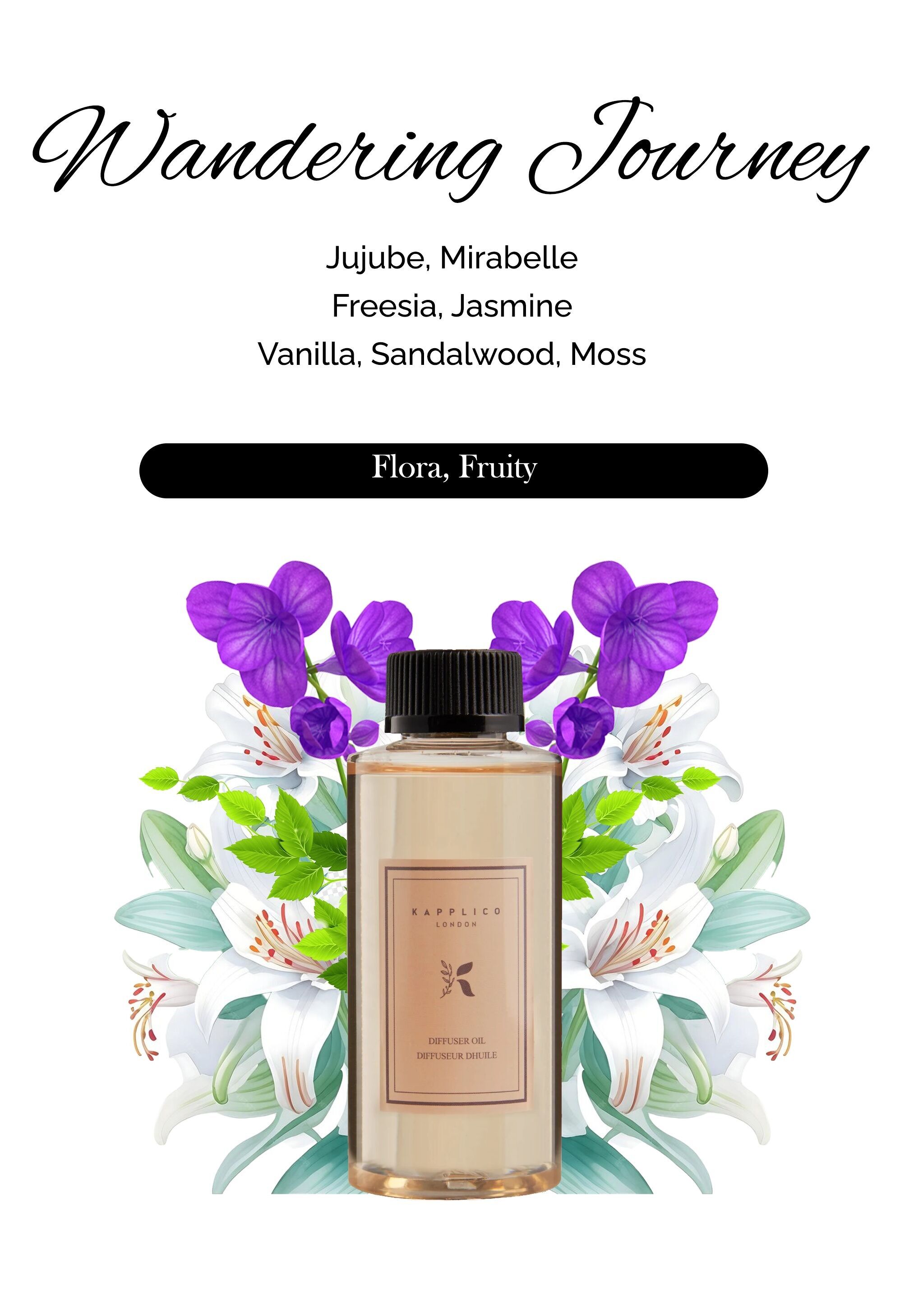 Kapplico Wandering Journey Diffusoröl 200 ml – Abenteuerliche Aromatherapie-ätherische Ölmischung für die häusliche Atmosphäre