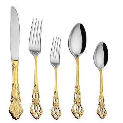 Konigtum KOC-5269GS 30pcs Fine 18/10 Alloy Cutlery Set GOLD/SILVER