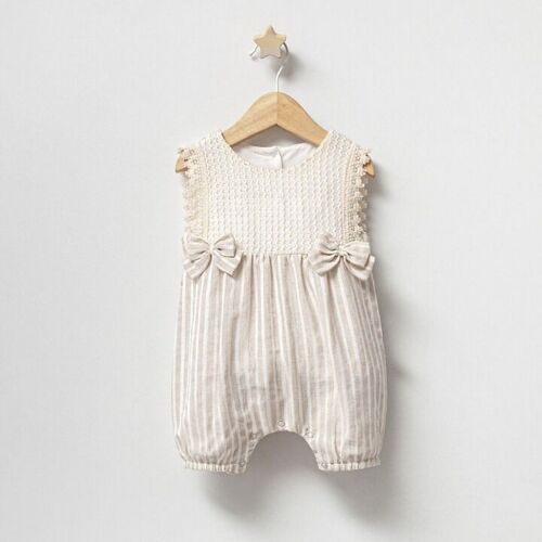 A Pack of Three Sizes 100% Cotton Natural Linen Romper