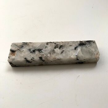 Baguette en cristal brut, 10x2x0.5 cm, pierre de lune arc-en-ciel 6
