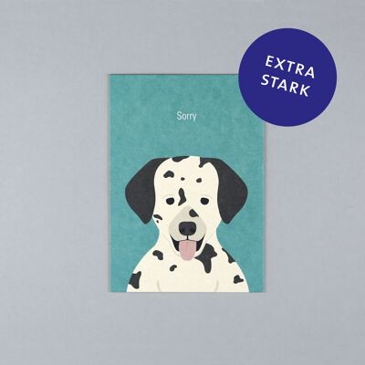 Postcard made of wood pulp cardboard Gitte dog Dalmatian