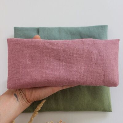 Relaxation/yoga cushion for the eyes - Old pink linen