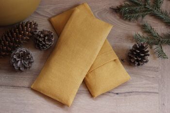 Coussin de relaxation pour les yeux - Lin jaune moutarde 3