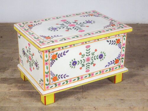 Vintage Style Wooden Hand Painted Chest