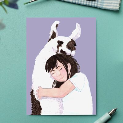 Postcard hug llama