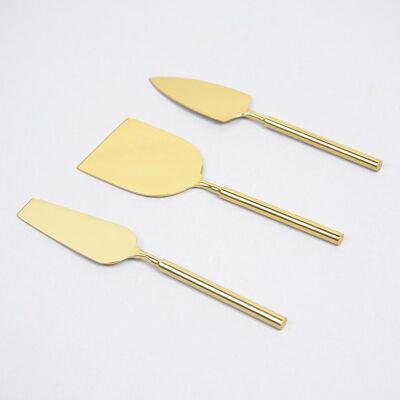 Golden-Toned Stainless Steel Cheese Server Set