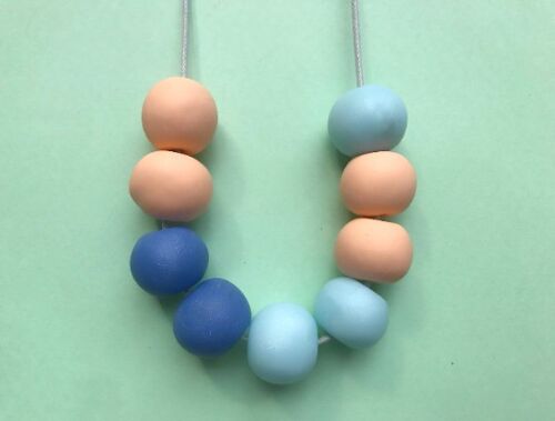 Peach & blue statement necklace