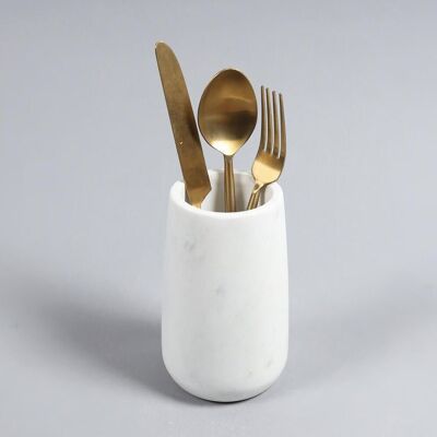 White Marble Classic Cutlery Holder