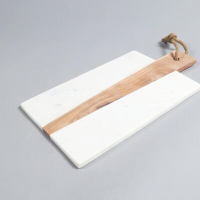Hand Cut Marble & Acacia Wood Cheese Board