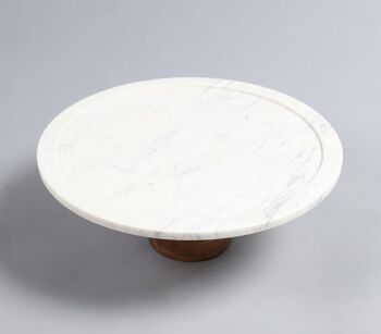 Assiette à gâteau en marbre blanc massif 2