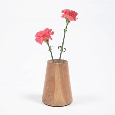 Wood Turned Cylindrical Tapered Vase