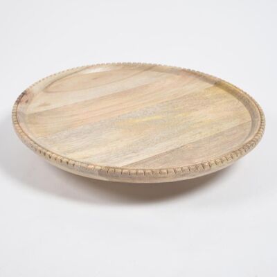 Hand Carved Raw Rosewood Cake Stand