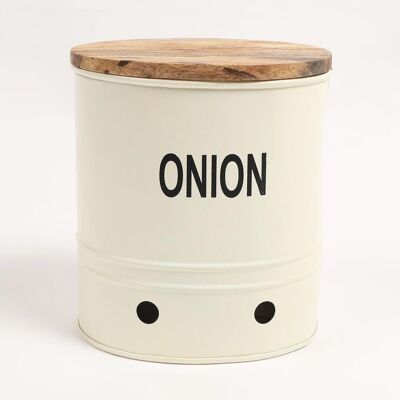 Onion-Typographic Ribbed Galvanized Iron Storage Box