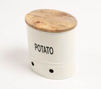 Boîte de rangement en fer galvanisé nervuré typographique de pommes de terre 2