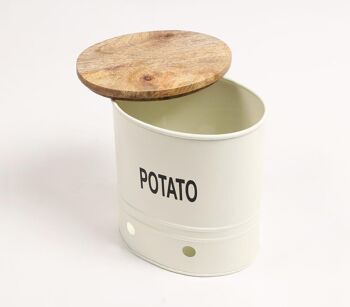 Boîte de rangement en fer galvanisé nervuré typographique de pommes de terre 3