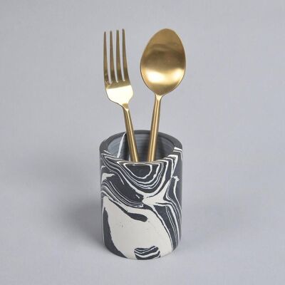 Stone Turned Marbled Cutlery Holder
