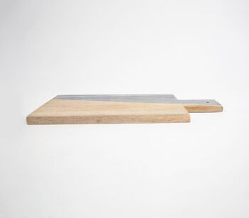 Planche à découper en bois d'acacia naturel et marbre Fusion 3