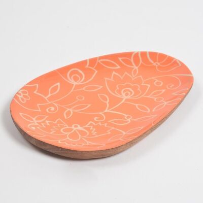 Floral Handpainted Mango Wood Oval Platter