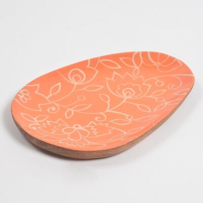 Floral Handpainted Mango Wood Oval Platter
