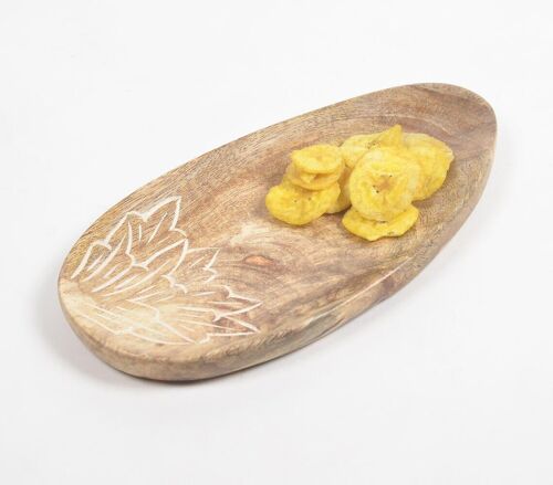 Carved Mango Wood Abstract Platter