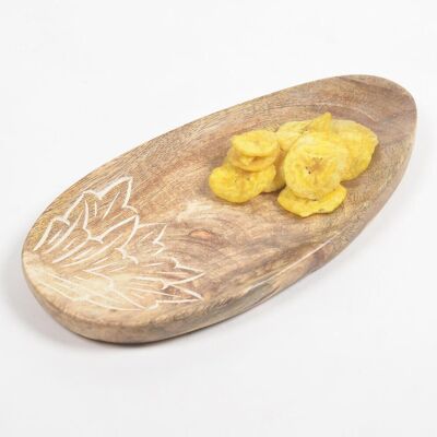 Carved Mango Wood Abstract Platter