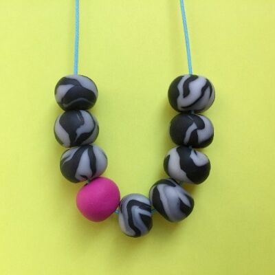 Marbled hot pink necklace