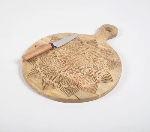 Mandala Engraved Wooden Chopping Board