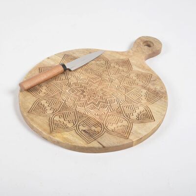 Mandala Engraved Wooden Chopping Board