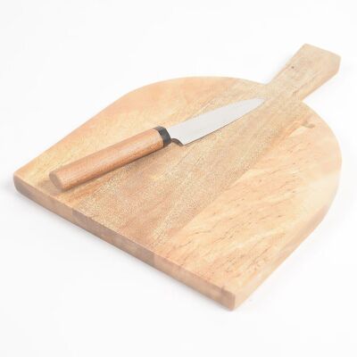 Hand Carved Arch Paddle Mango Wood Chopping Board