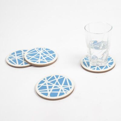 Hand Cut MDF & Resin Monochrome Round Coasters (Set of 4)