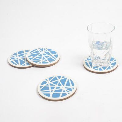 Hand Cut MDF & Resin Monochrome Round Coasters (Set of 4)