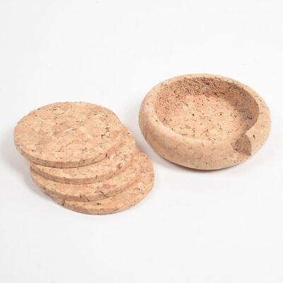 Eco-friendly Classic Round Cork Coasters with Box (Set of 4)