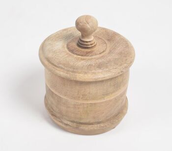 Pot rond en bois classique avec couvercle 3