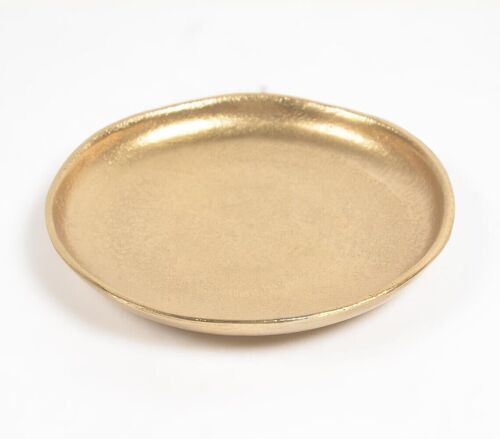 Lacquered Gold-Toned Aluminium Snack Plate