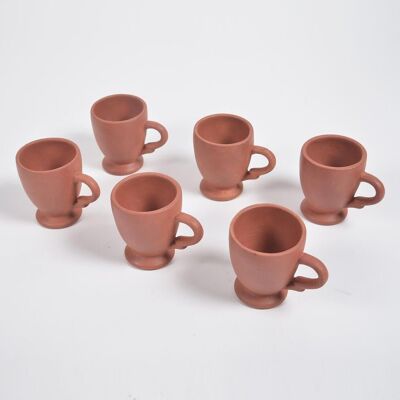 Terracotta Pottery Tea Cups (Set of 6)