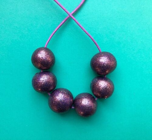 Bronze/purple glitter sparkly necklace 1