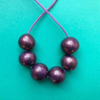 Bronze/purple glitter sparkly necklace 1