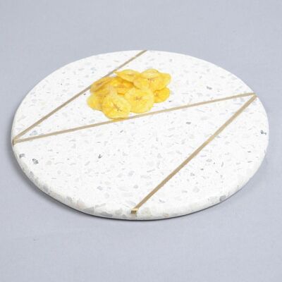 Inlay Round Terrazzo Stone Serving Platter