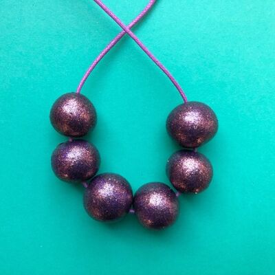 Bronze/purple glitter sparkly necklace 2