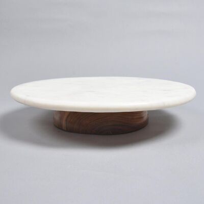 Hand Cut White Marble Cake Stand