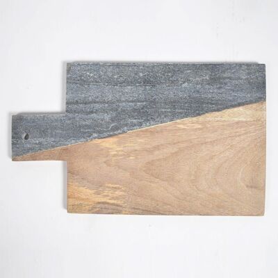 Colorblock Grey Stone & Wood Chopping Board