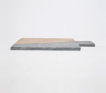 Planche à découper en pierre et bois gris color block 3