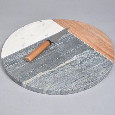 Colorblock Stone & Wood Chopping Board