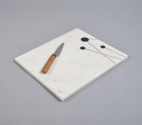 Inlaid Brass & marble Cheese Board