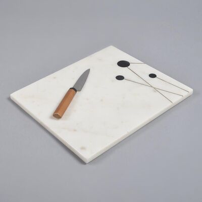 Inlaid Brass & marble Cheese Board