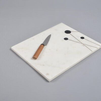 Inlaid Brass & marble Cheese Board