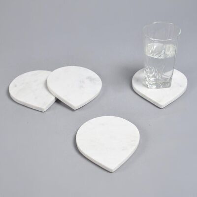Droplet-Shaped Marble Coasters (Set of 4)